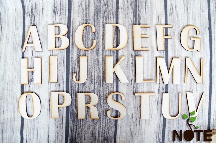 blank set alfabet lemn