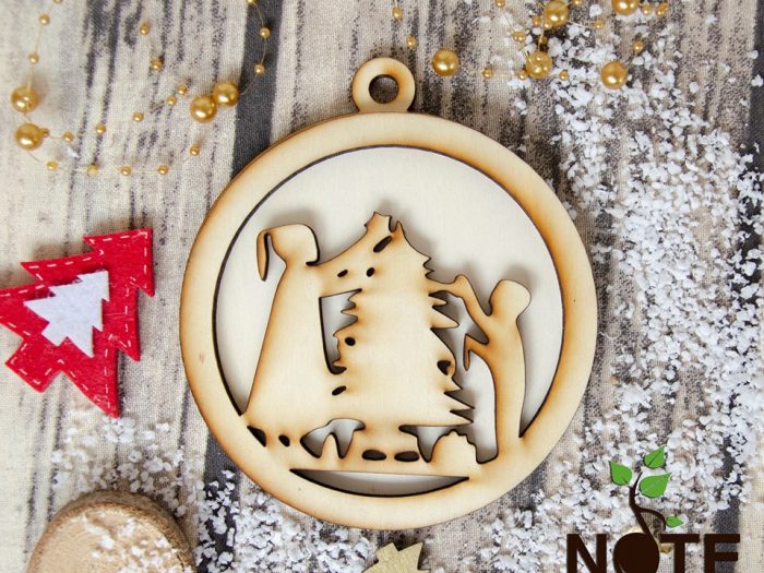 decoratiune 3d din lemn pentru Craciun
