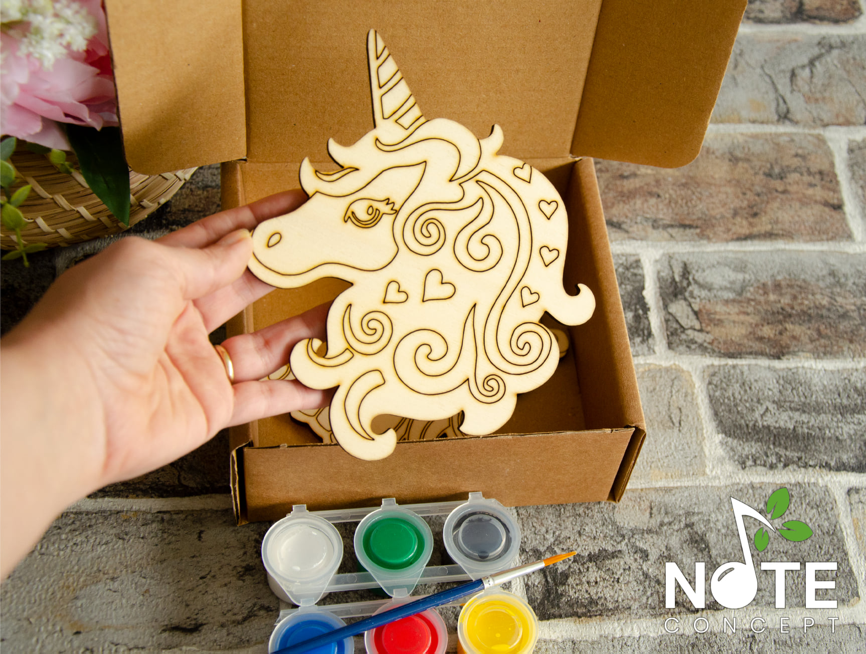 Cutia mea creativa cu unicorni din lemn - imagine 3