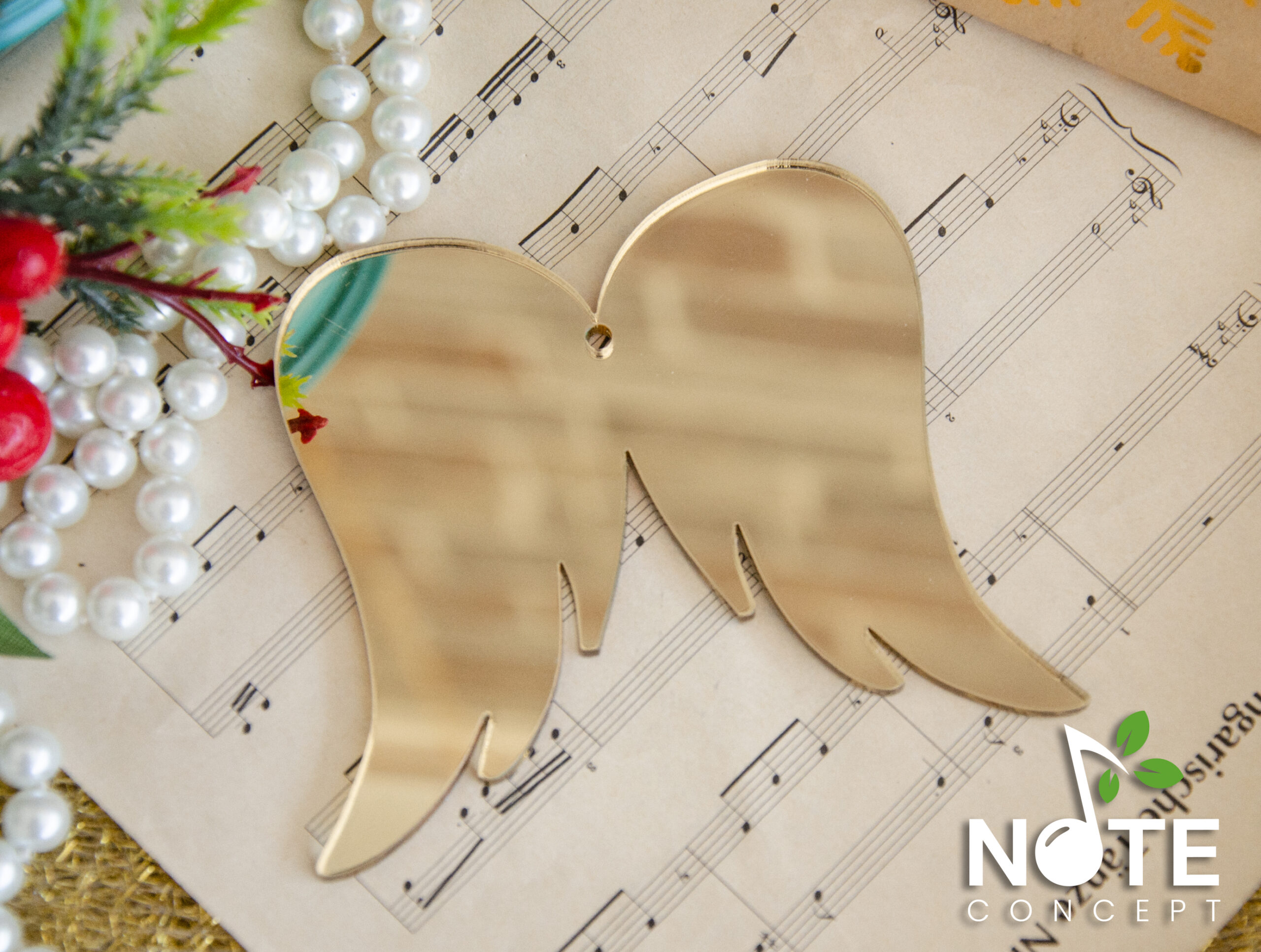 Aripi ornament Craciun plexiglas oglinda